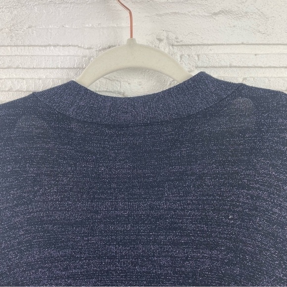 Lane Bryant Midi Sweater Dress Purple Metallic Shimmer Tie V-Neck 18/20 - Picture 11 of 16